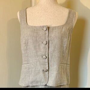 J.Crew Beige Linen Sleeveless Vest Size 8 NWT
